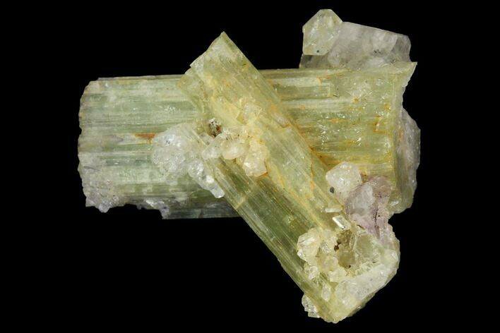 Blue-Green Beryl Crystal Cluster with Topaz - Transbaikalia, Russia #97680